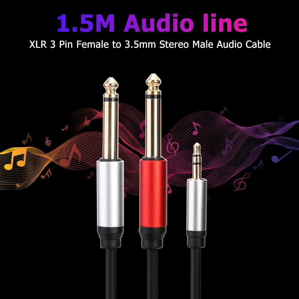 Аудиокабель Hi-Fi 1 8 м мини-кабель с разъемом 3 5 мм на двойной 6 35 для ПК утешение