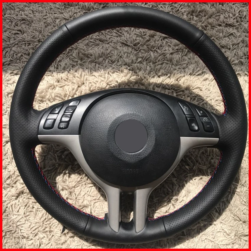 MEWANT черный чехол рулевого колеса автомобиля из искусственной кожи для BMW E53 X5 E39 E46