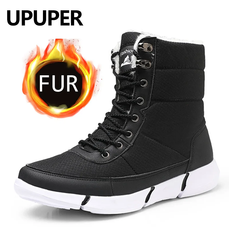 UPUPER/водонепроницаемые мужские зимние ботинки с мехом очень теплые повседневные