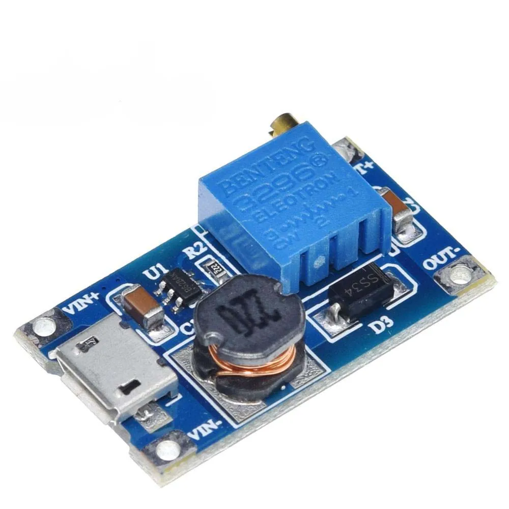 MT3608 DC-DC Step Up Converter Booster Power Supply Module Boost Step-up Board MAX output 28V 2A for arduino