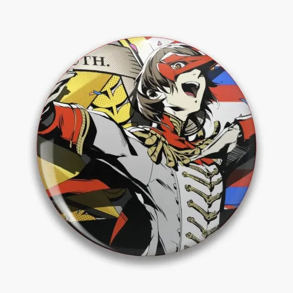 

Crow Red Mask Battle Cut In Customizable Soft Button Pin Metal Brooch Creative Jewelry Cute Fashion Hat Collar Women Funny