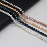 natural freshwater real pearl beads nearly round loose pearls for jewelry making diy charm bracelet necklace accessories 4 5mm