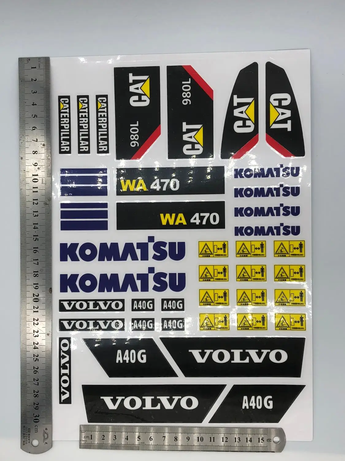 1/14 Модель Погрузчика Стикеры экскаватор инженерный транспорт 980L A40G WA470|Детали и