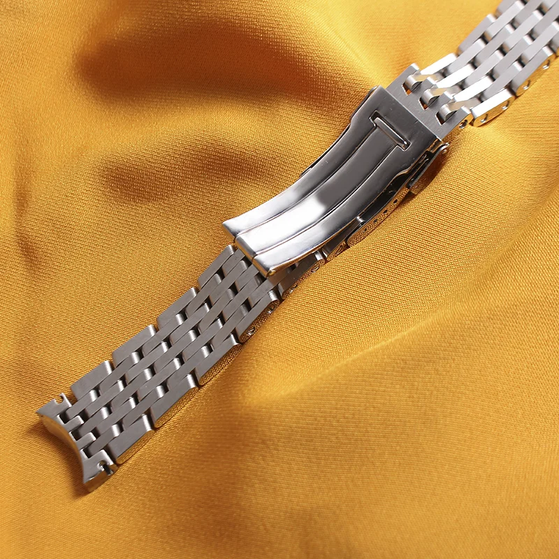 

22mm 24mm Silver Stainless Steel Watch Strap Band With 2 Spring Bars For Bretiling Wrist Watches