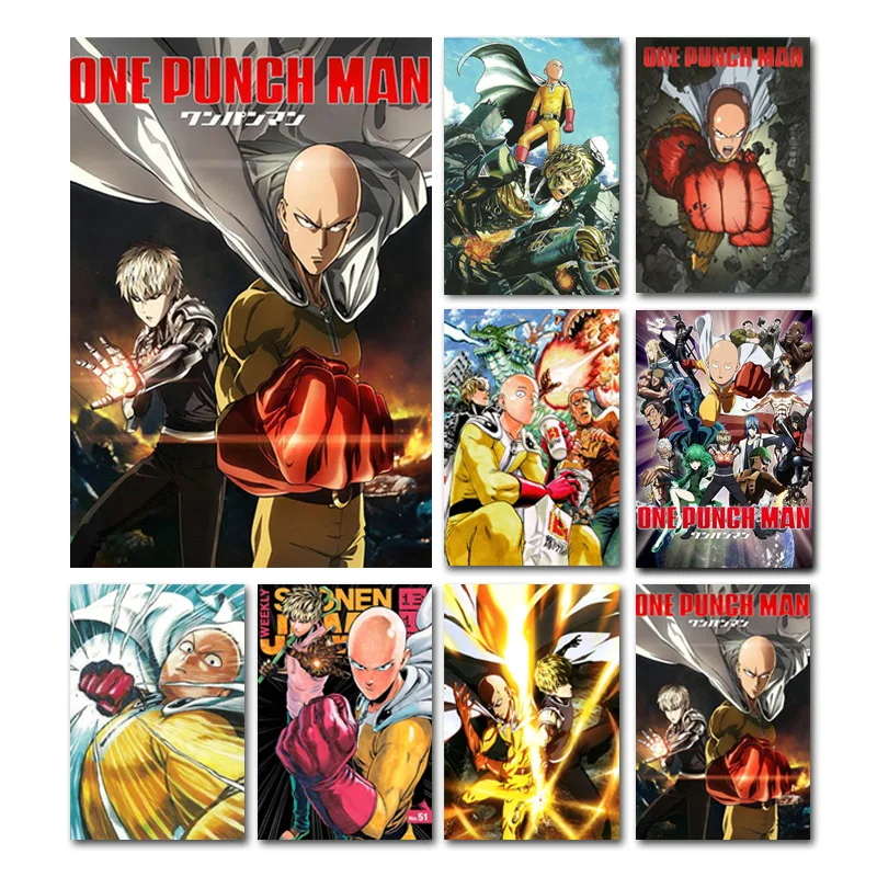 

Японское аниме One Punch Man, плакат, Картина на холсте, искусство на стену, HD модульные картины, украшение для дома, спальни, Cudros