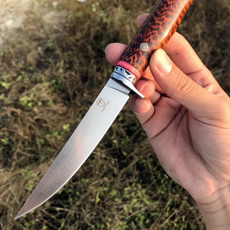 TURENZ M390 стальной рыболовный нож с фиксированным лезвием и футляром ручка из