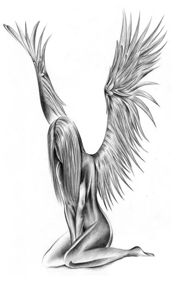 Водостойкая временная татуировка наклейка боди-арт Ангел Татуировка Женская