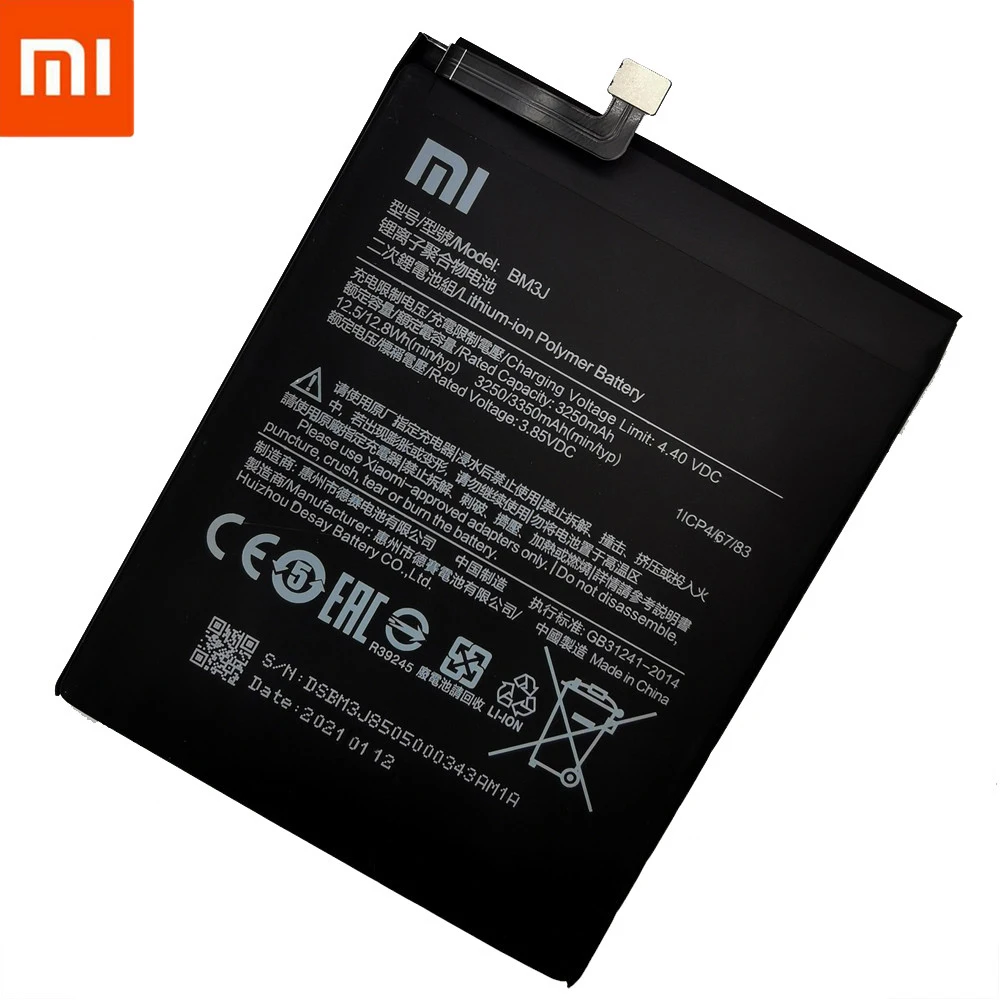 xiao mi original phone battery bm3j for xiaomi 8 lite mi8 lite high capacity polymer replacement battery 3350mah with free tools free global shipping