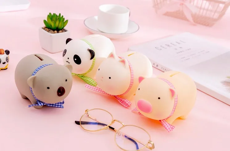 1 шт. Kawaii чехол для экономии денег свинья кошка панда банк домашний Декор Детский мультфильм подарок на день рождения коробка для хранения монет вечерние сувениры