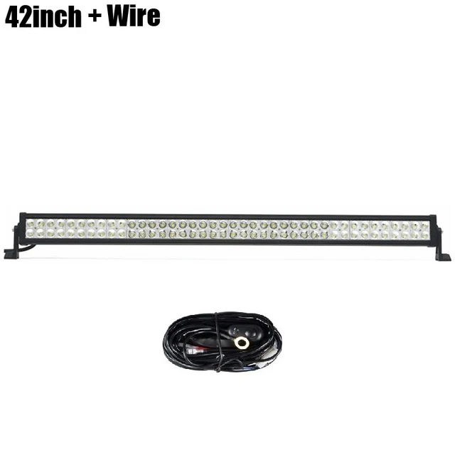 42inch with Wire 52 50 42 32 22 дюймов 300 Вт 288/240/180/120 Вт двухрядный прямой светодиодный светильник бар машина грузовик внедорожных Беспроводной дистанционного Управление монтажный комплект - Цвет: 42inch with Wire