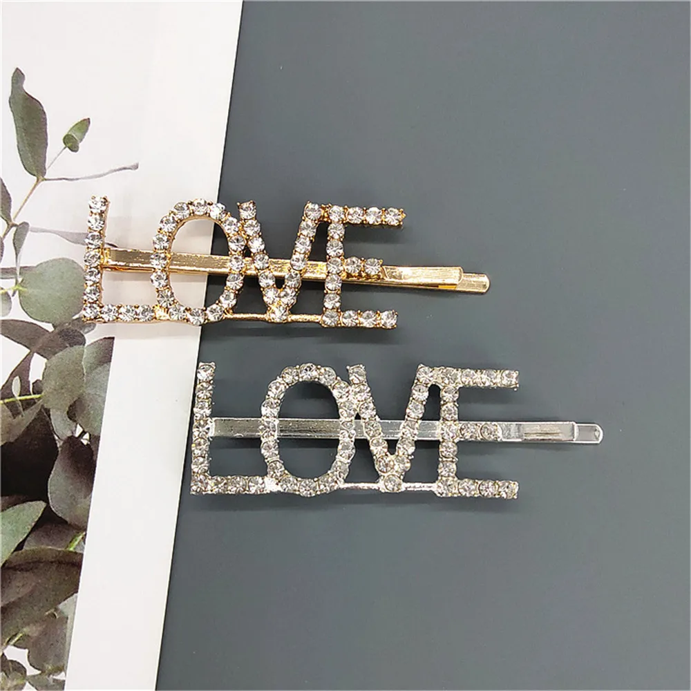 2 шт. блестящие милые сексуальные заколки для волос с надписью алмазная заколка