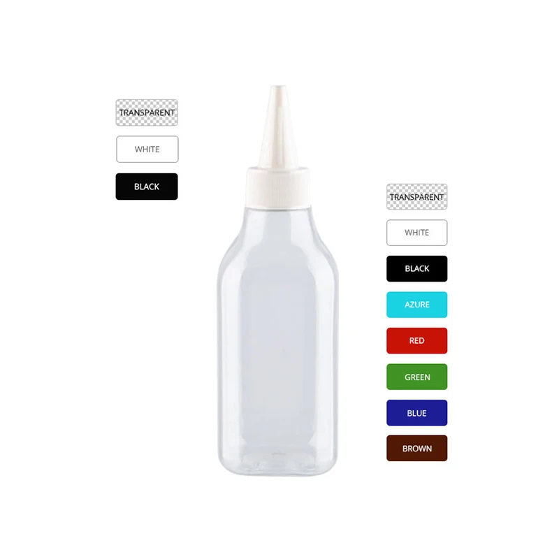 Jooray 200 мл заостренный рот пластиковые контейнеры для косметики E-Liquid квадратная пластиковая бутылка с белой прозрачной черной крышкой 200cc емкость 30 шт