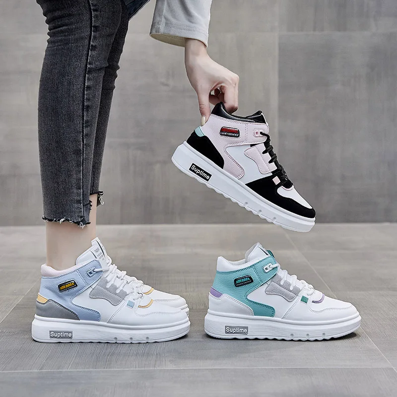 

high-top Sneakerswhite shoes female 2021 spring new comfortable woman vulcanize shoes platform sneakers