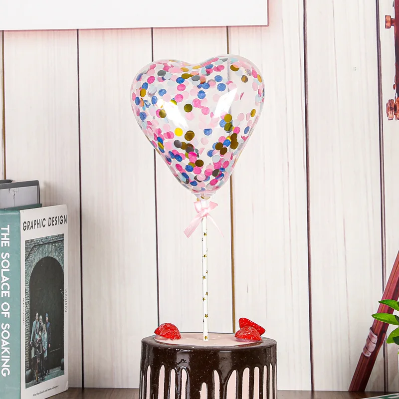 

5pcs 5-Inch Birthday Cake Decoration Sequin BALLOON Birthday Party Cake Baking Supplies Plug 223