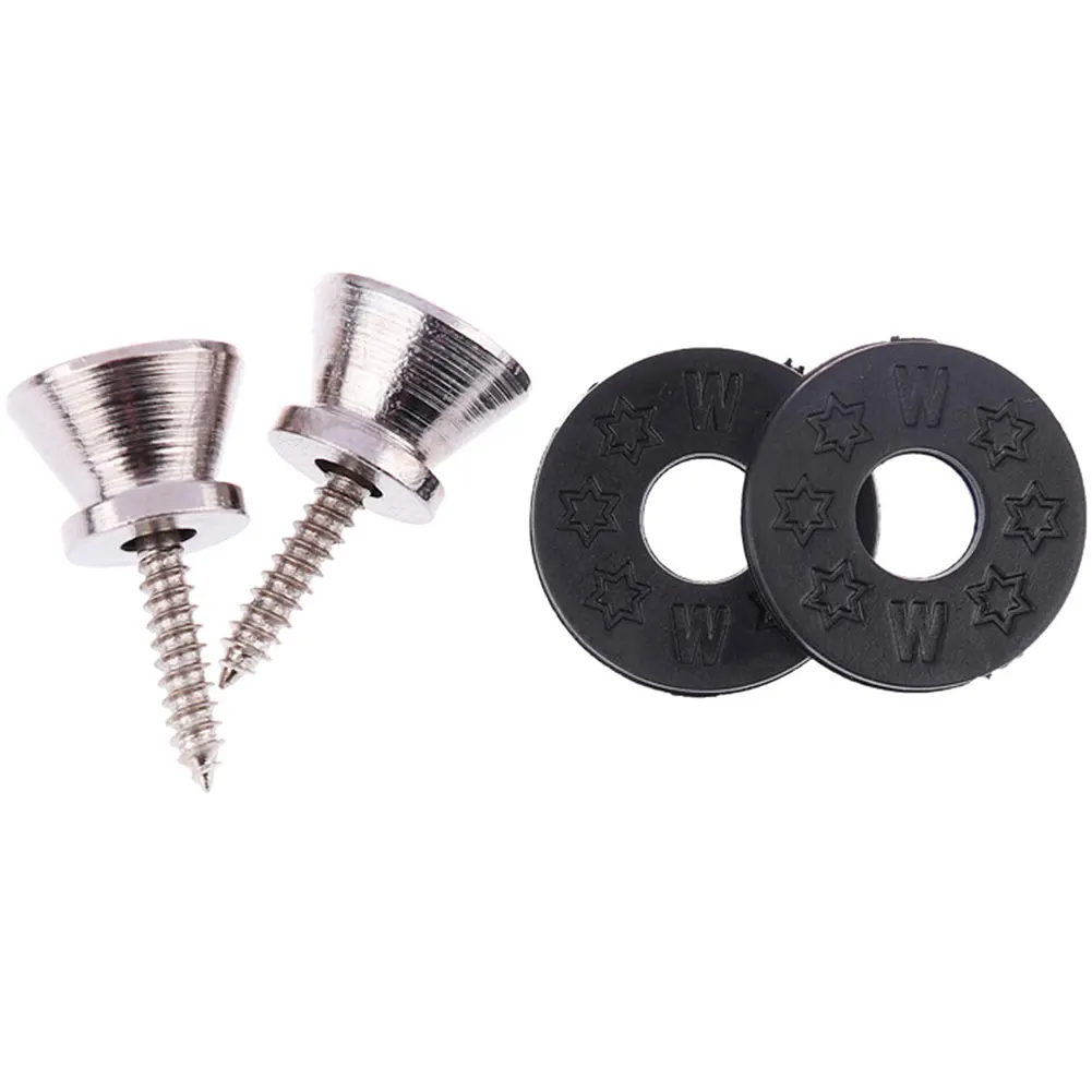 

20pcs Electric Guitar Strap Locks Blocks Silicone Bass Guitar Strap Lock Guitar Parts & Accessories With Metal End Strap Button