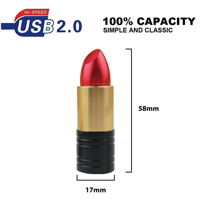 Силиконовый флэш накопитель в виде помады с реальной емкостью 100% Usb 2 0 4 ГБ 8 16 32