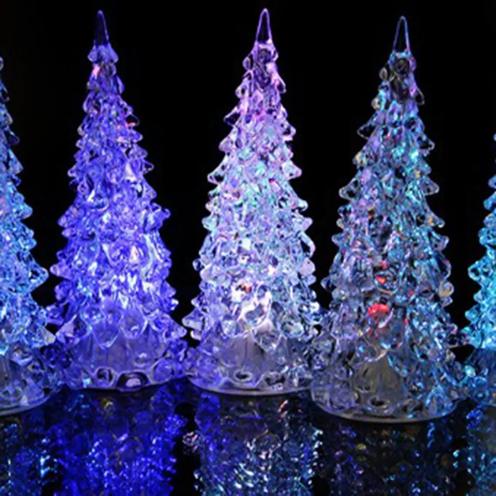 

Acrylic Christmas Tree Nightlight Decoration Colorful Lights Crystal Christmas Light Led Home Decoration Christmas Gift