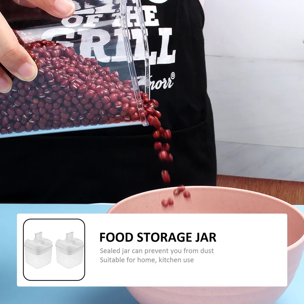 

2Pcs Seal Dried Food Container Practical Kitchen Storage Can White