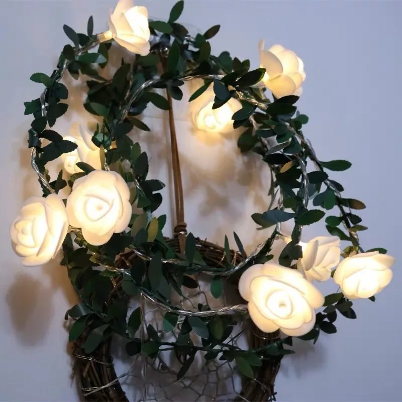 

Christmas Lights Outdoor Vine Rose String Lights Christmas Lights Fairy Lights Solar Garland for Christmas Tree Garland Led