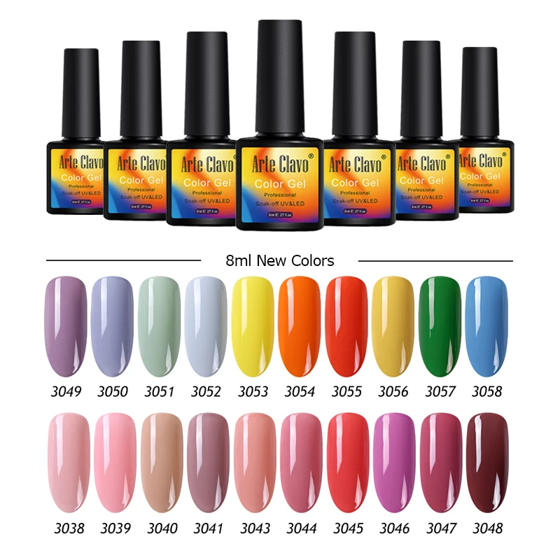 E Clavo 8 мл Новый Цветной Гель лак для ногтей Nail Art типа сделай себе сам дизайн!