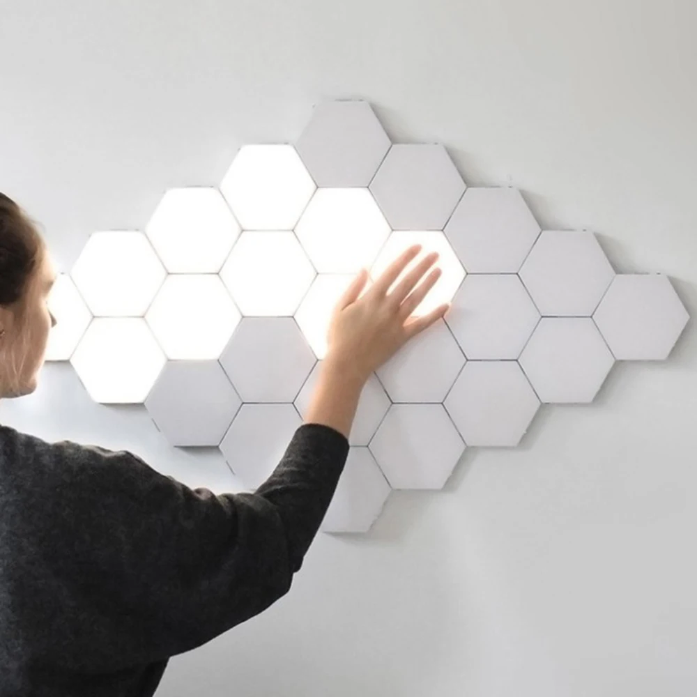 Quantum lamp LED Touch Sensing Night Light Magnetic Hexagons Creative Home Living Room Decoration Wall Lampara Free Shipping
