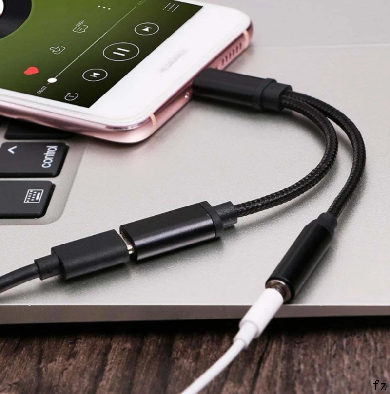 100 шт 2 в 1 usb type C кабель до 3 5 мм аудиокабель наушников AUX Jack адаптер | Электроника