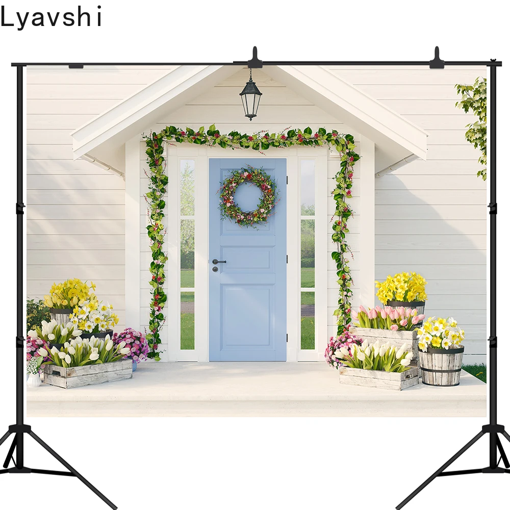 

Lyavshi Белый Дом Окно Дверь пастбище цветы фотографии фоны свадебвечерние Фото фоны студия фотозона