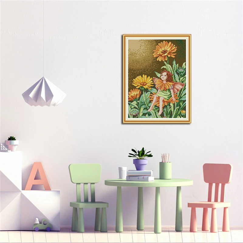 Joy Sunday вышивка крестиком Паттен Бабочка Фея 9 ручная работа холст печать