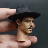 16 scale tombstone town doc holliday cowboy val kilmer with hat head sculpture model fit 12 inches body