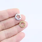 10 шт. 12 мм Оптовая Продажа Снежинка из нержавеющей стали Подвески Кулон DIY ожерелье серьги браслеты неувядающие бесцветные 2 цвета