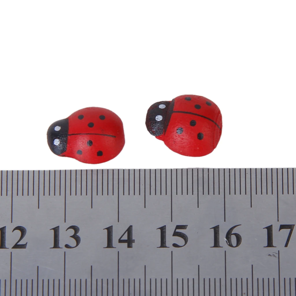 

New 100 Pcs Cartoon Ladybug Sticker Small Wooden Beetle Self Adhesive Sponge Sticker Classic Toy for Child kids Creative Gift