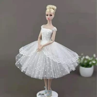 16 white lace princess dress for barbie doll clothes evening party gown tutu dresses outfits 11 5 bjd accessories kid diy toy