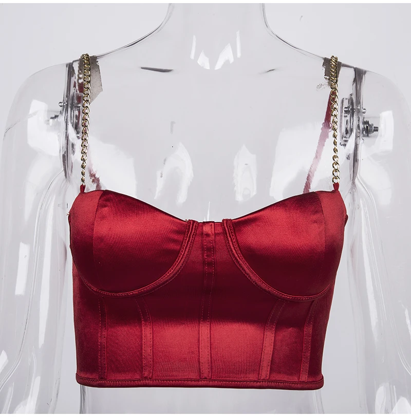 

Ladies Top Sexy Vintage Metal Chain Vest Slim Fit Camis Women Sleeveless Skinny Club Party Crop Top Tank Top