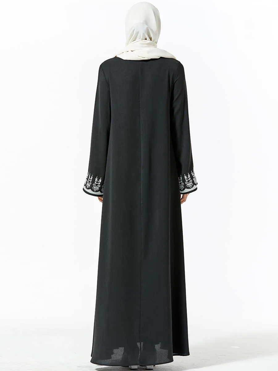 Мусульманская одежда размера плюс арабское большое платье-кимоно с вышивкой на