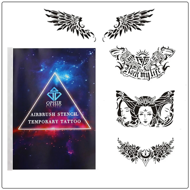 

OPHIR Large Size Henna Temporary Tattoo Stencil Waterproof Airbrush Painting Template for Body Art Chest STE-X