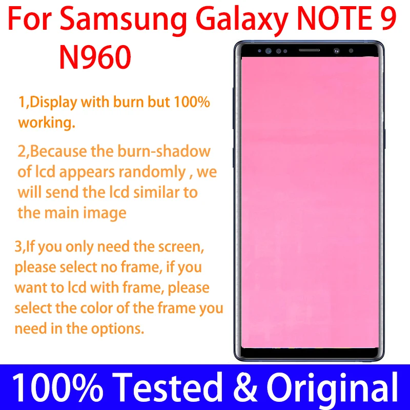 Оригинальный сенсорный ЖК-экран Amoled NOTE9 для Samsung Galaxy Note 9 N960F с дигитайзером