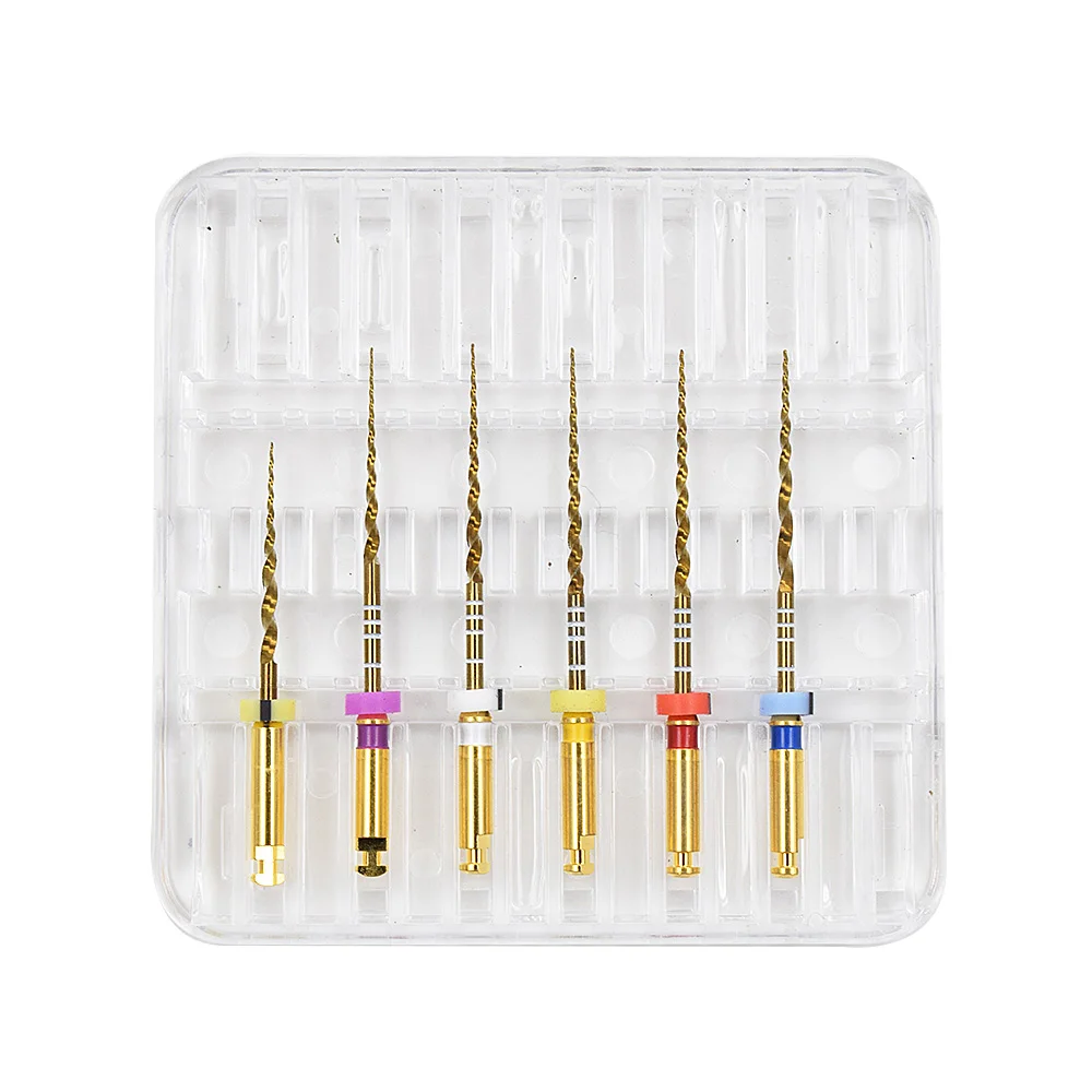 Стоматологические золотые гибкие эндодонтические роторные напильники тепловая