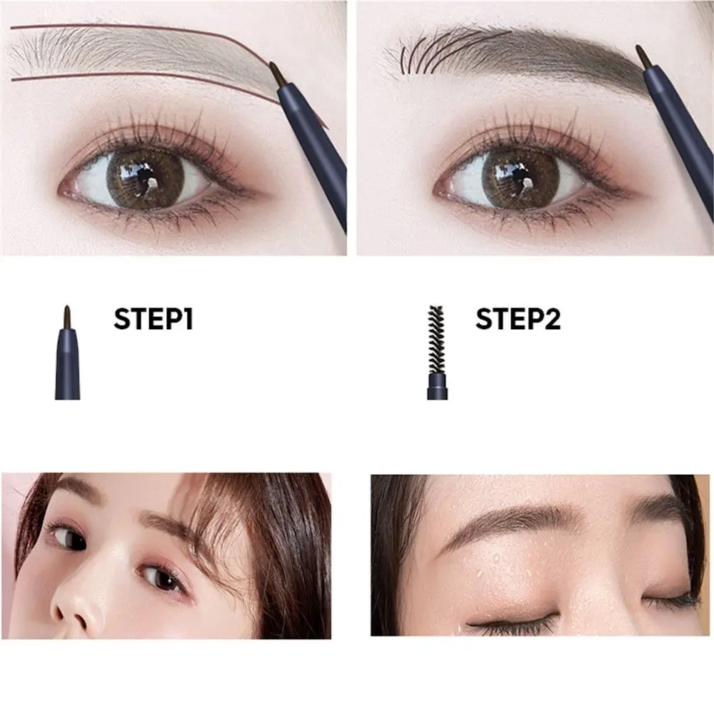 Автоматический водонепроницаемый тонкий татуажный подводка для глаз и карандаш для бровей с щеточкой на долгое время использования.