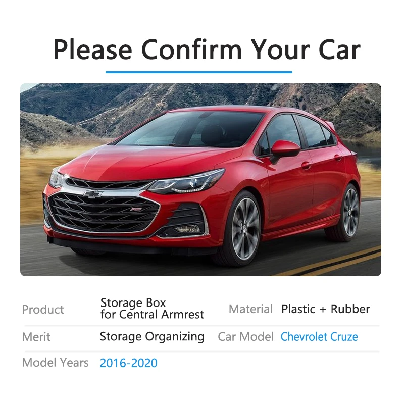 Ящик-органайзер для хранения подлокотников Chevrolet Cruze 2 MK2 Chevy седан люк 2016 2017 2018 2019