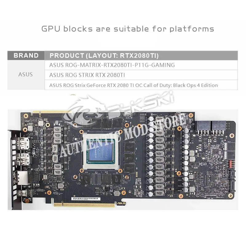 Водный блок Bykski для ASUS ROG STRIX RTX2080TI графическая карта VGA охладитель жидкости