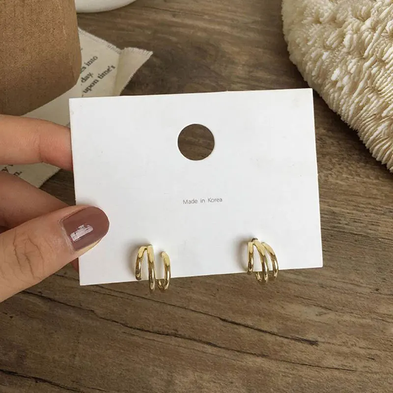 

Small Hoop Earrings Korean Geometry Metal Gold Color Earrings For women Female Retro Drop Earrings 2021 Trend Fashion Jewelry