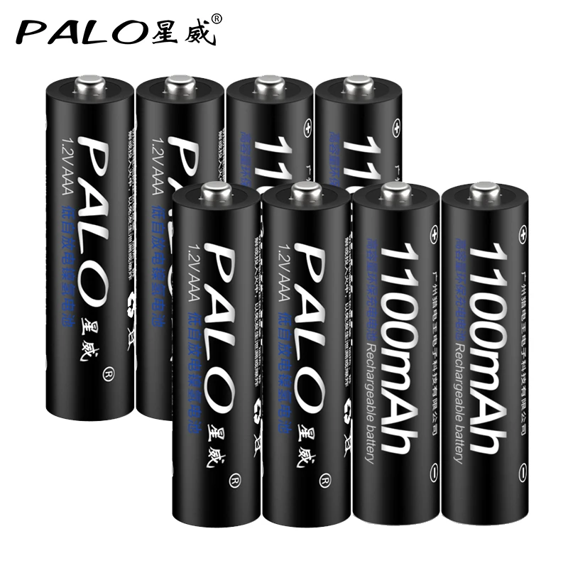 

8Pcs PALO AAA Battery 1.2V Ni-MH AAA Rechargeable Battery 1100MAH Batteries 3A Bateria Baterias with 2PC AAA/AA Battery Holder