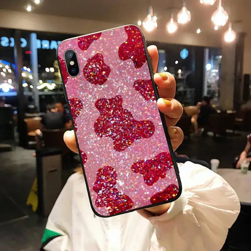 

Bling milk guiltter pattern luxury protective Phone Case funda for iPhone 11 12 pro XS MAX 8 7 6 6S Plus X 5S SE 2020 XR