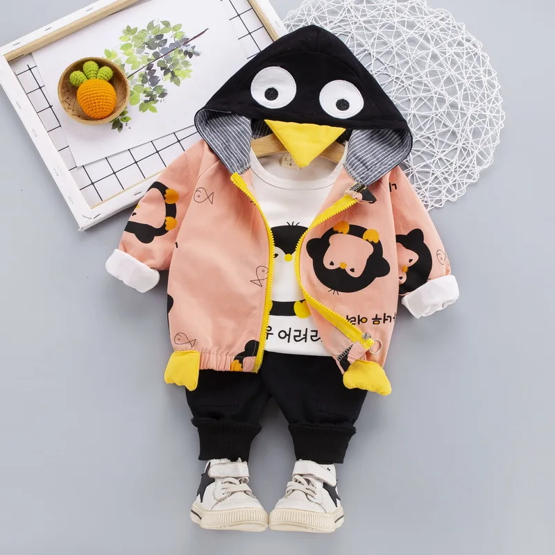 

Children Cartoon Clothes Spring Autumn Kids Boys Girls Hooded Jacket Pants Baby Toddler Clothing Suit Infant Fashion Sportswear