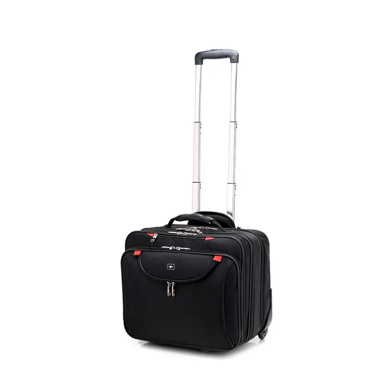 Letrend Business Oxford Rolling Luggage Casters 18 Inch Men Multifunction Carry On Wheels Suitcases Trolley Bag Travel Trunk on - Бизнес-чемодан на колесиках Letrend Oxford с литыми колесами для мужчин, 18 дюймов, многофункциональный, сумка-тележка для пе