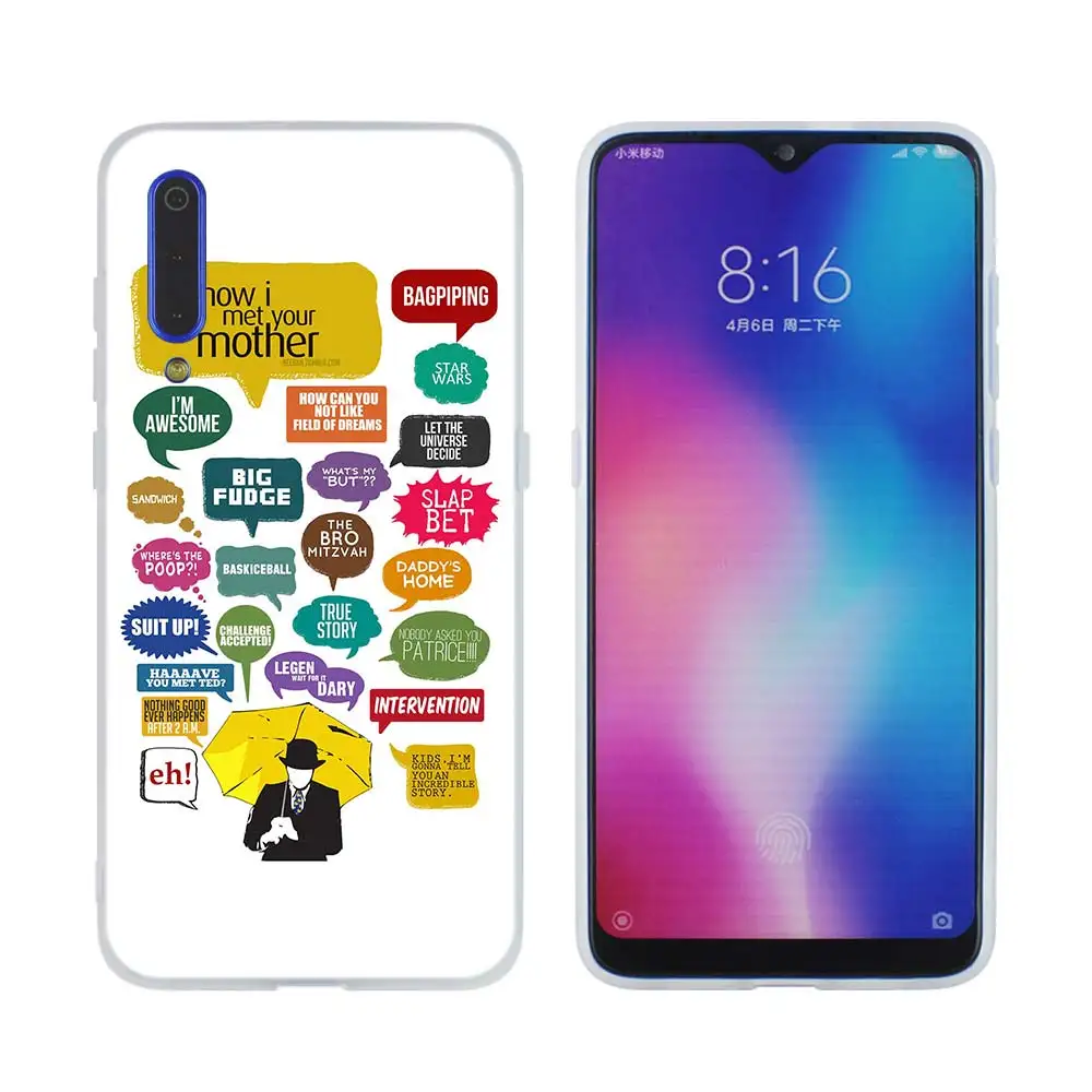 Soft picture 08 Чехол для телефона Xiao mi cc 9 mi 9 8 A2 Lite SE A1 f1 6 6X 5X MAX 3 mi X 2S Cover mi 9 mi 8 how i met My mother himym quotes - Цвет: Soft picture 08