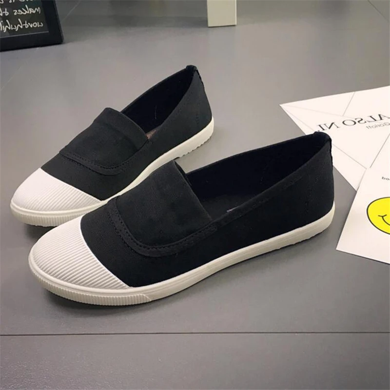 QWEDF Женская летняя обувь Парусиновая на плоской подошве Модные шикарные