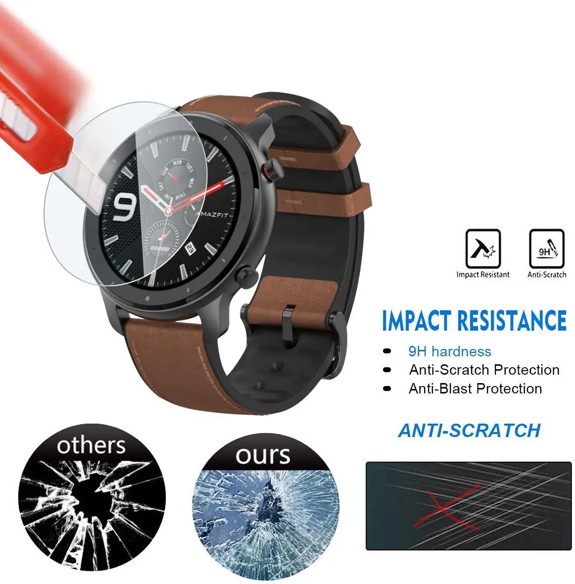 Пленка из закаленного стекла для Xiaomi Huami Amazfit GTR 42 мм 47 Защитная пленка смарт-часов