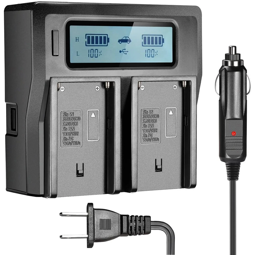 NP F970 Двухканальное зарядное устройство для цифровой камеры с ЖК дисплеем Sony