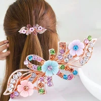 korean version inlaid rhinestone hairpin clip clamp flower headdress bow flower fashion spring clip barrettes hair accessories